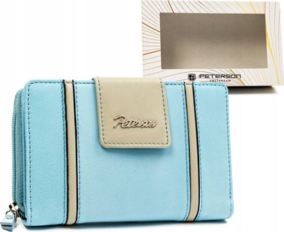 Изображение Peterson Elegancki skórzany portfel damski na zatrzask i suwak - Peterson NoSize