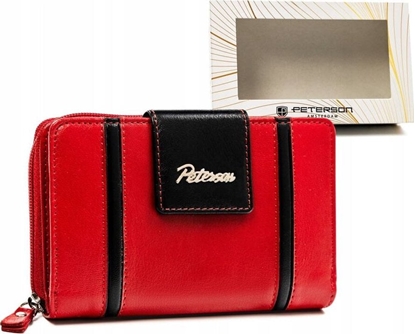 Изображение Peterson Elegancki skórzany portfel damski na zatrzask i suwak - Peterson NoSize