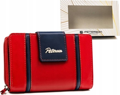 Изображение Peterson Elegancki skórzany portfel damski na zatrzask i suwak - Peterson NoSize