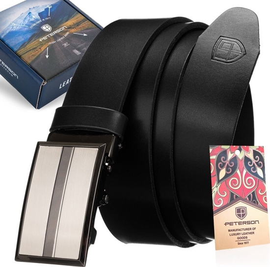 Picture of Peterson Elegancki, Skórzany Pasek Mski Z Automatyczn Klamr