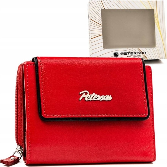 Изображение Peterson May, skórzany portfel damski na zatrzask i suwak - NoSize