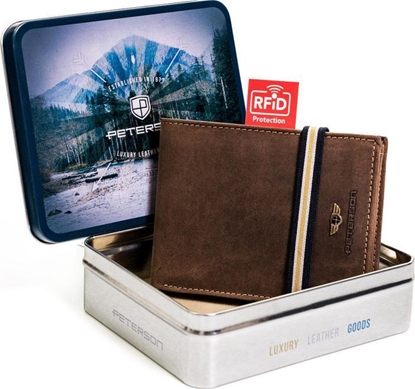 Изображение Peterson Nubukowy portfel mski z ochron kart RFID NoSize