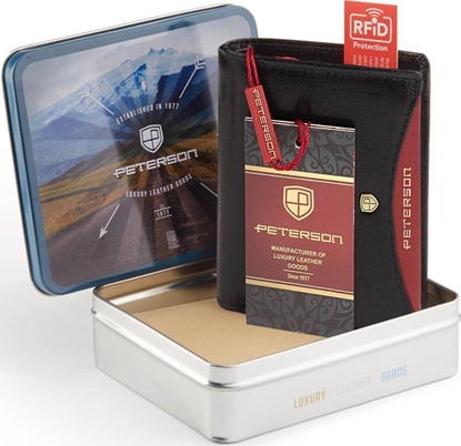 Изображение Peterson Pionowy portfel mski ze skóry naturalnej RFID - Peterson  NoSize