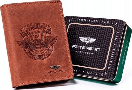 Изображение Peterson Portfel Mski Bez Zapicia Z Naturalnej Skóry Nubukowej