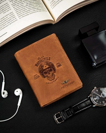 Изображение Peterson Portfel Mski Bez Zapicia Z Naturalnej Skóry Nubukowej