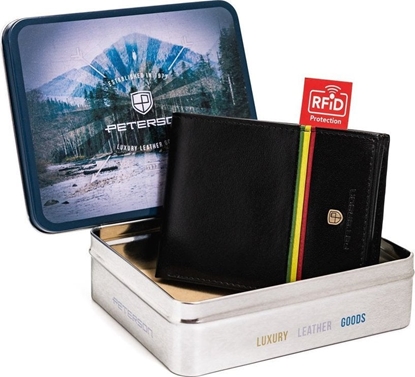 Picture of Peterson Poziomy portfel mski z kolorow lamówk  Peterson NoSize