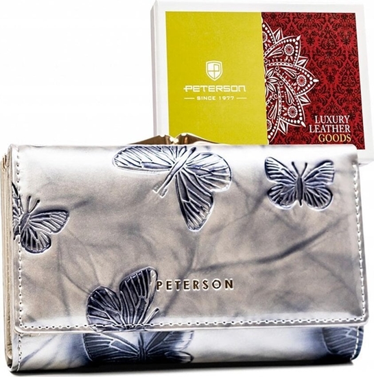 Picture of Peterson Skórzany damski portfel Peterson PTN 42108-BF SILVER NoSize