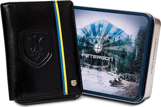 Изображение Peterson Skórzany portfel mski z godem i barwami Ukrainy  Peterson NoSize