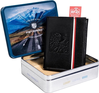 Изображение Peterson Skórzany portfel mski z godem Polski, Peterson NoSize