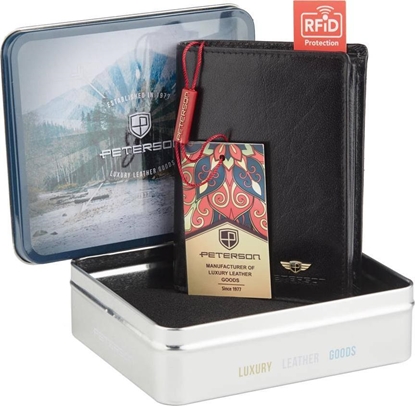 Изображение Peterson Skórzany portfel mski z portmonetk typu piekieko Peterson NoSize