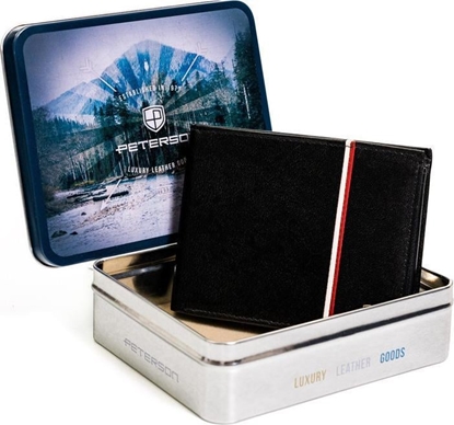 Изображение Peterson Skórzany portfel z patriotycznym akcentem  Peterson NoSize