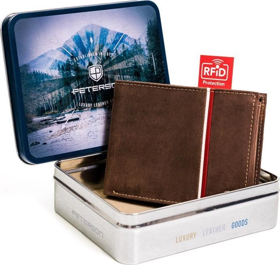 Изображение Peterson Skórzany portfel z patriotycznym akcentem  Peterson NoSize