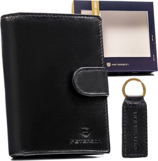Изображение Peterson Zestaw Prezentowy: Elegancki, Skórzany Portfel Mski I Brelok