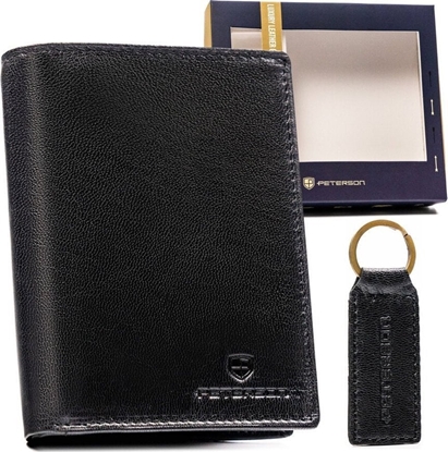 Изображение Peterson Zestaw prezentowy: elegancki, skórzany portfel mski i brelok - Peterson NoSize