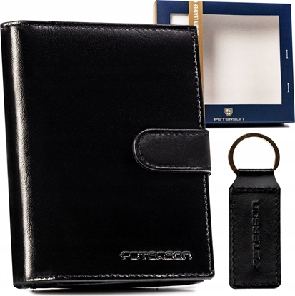 Picture of Peterson Zestaw Prezentowy: Pionowy, Skórzany Portfel Mski I Brelok
