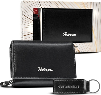Picture of Peterson Zestaw prezentowy: pojemny portfel damski i brelok ze skóry naturalnej - Peterson NoSize