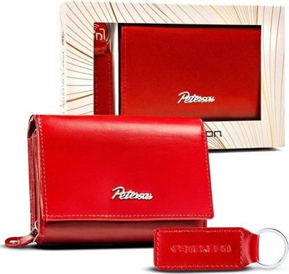 Изображение Peterson Zestaw prezentowy: pojemny portfel damski i brelok ze skóry naturalnej - Peterson NoSize