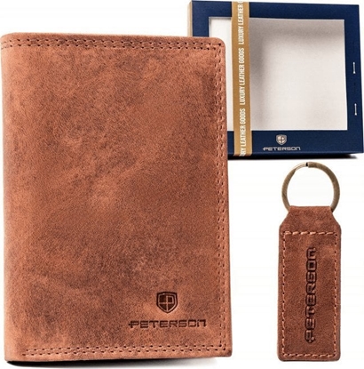 Изображение Peterson Zestaw prezentowy: skórzany portfel bez zapicia i brelok - Peterson NoSize
