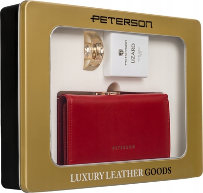 Изображение Peterson Zestaw prezentowy: skórzany portfel damski i woda perfumowana Lizard