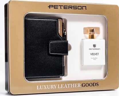 Изображение Peterson Zestaw Prezentowy: Skórzany Portfel Damski Na Zatrzask I Woda Perfumowana Velvet !
