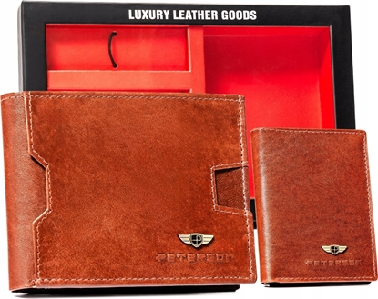 Изображение Peterson Zestaw Prezentowy: Skórzany Portfel Mski, Etui I Brelok