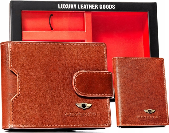 Picture of Peterson Zestaw Prezentowy: Skórzany Portfel Mski, Etui I Brelok