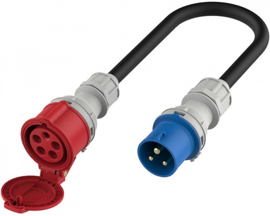 Picture of PLATINET EV ADAPTER 11KW CEE female to 3.5KW male CEE camping plug single-phase, max 3.68KW @16A,0.2M