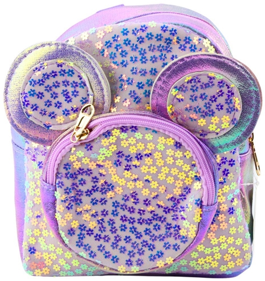 Picture of Plecak Dziecicy Z Cekinami Myszka Uszy Fioletowy 22cm 3L
