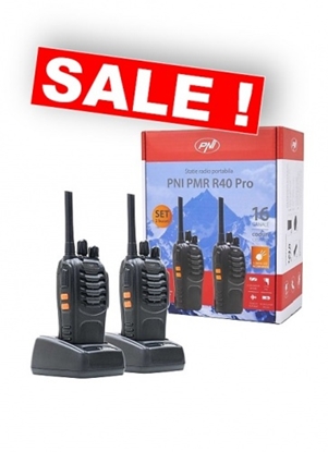 Picture of PNI R40 PRO rācijas (2 gab.), 0.5W, ASQ, TOT, monitors, 1200mAh, lādētājs un austiņas komplektā