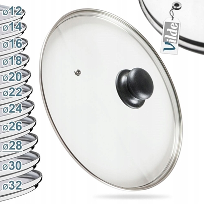 Изображение Pokrywka szklana aroodporna do garnka garnków patelni 28cm VILDE 199028