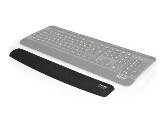 Изображение PORT CONNECT | Ergonomic wrist rest for keyboard | Backrest | 60 x 400 x 20 mm | Black