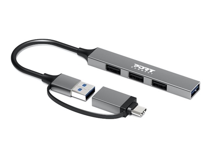 Attēls no PORT CONNECT | HUB USB-C/USB-A 4 ports USB-A 3.0 5Gbps | 900160