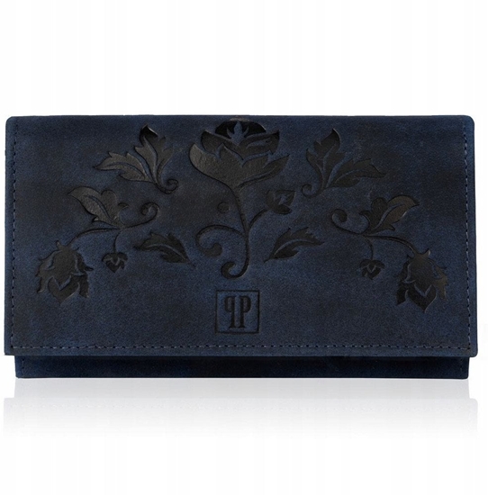 Picture of Portfel damski vintage skórzany w kwiaty Paolo Peruzzi T-44-DB