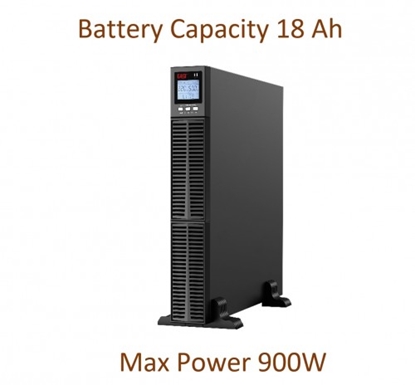 Изображение Profesionāls Apkures sist. tīras sinusoīdas UPS Invertors ar akum. 2x12V/9Ah | 900W | LCD displejs