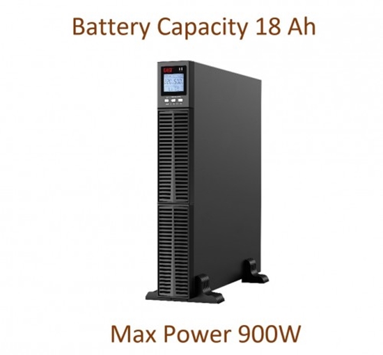 Изображение Profesionāls Apkures sist. tīras sinusoīdas UPS Invertors ar akum. 2x12V/9Ah | 900W | LCD displejs