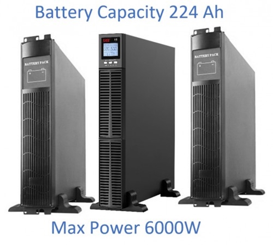 Изображение Profesionāls Apkures sist. tīras sinusoīdas UPS Invertors ar akum. 32x12V/7Ah | 6000W | LCD displejs