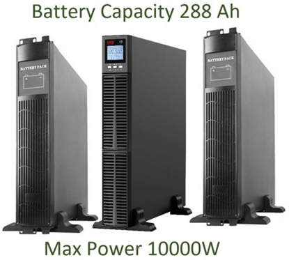 Изображение Profesionāls Apkures sist. tīras sinusoīdas UPS Invertors ar akum. 32x12V/9Ah(288Ah) | 10KWA