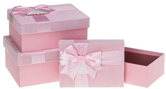 Picture of Pudeko prezentowe z kokard 3szt róowy ROZETTE