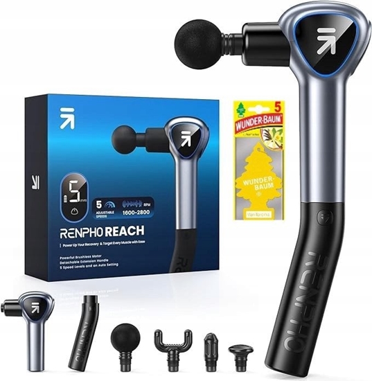 Picture of RENPHO Reach Mini Massage Gun - Massage Gun with Extension Handle Grey