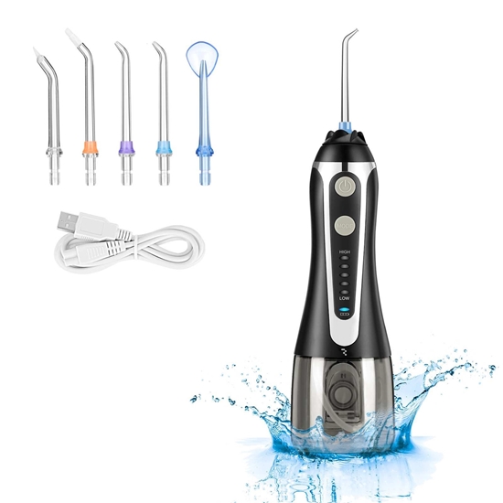 Picture of Riff HF2 IPX7 bezvadu irrigators 300ml ūdens tvertne / 5 uzgaļi / 5 režīmi Black