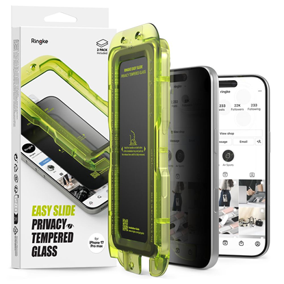 Attēls no Ringke Easy Slide 2-pack Privacy Glass for iPhone 