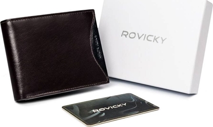 Picture of Rovicky Cienki portfel mski z naturalnej skóry licowej ze schowkiem na suwak Rovicky Nie dotyczy