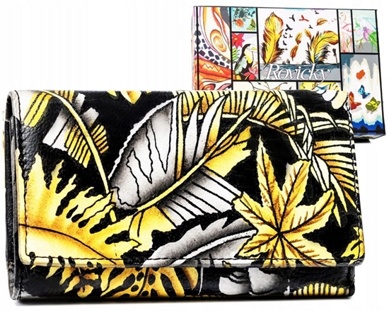 Picture of Rovicky Duy portfel damski na zatrzask wykonany ze skóry naturalnej