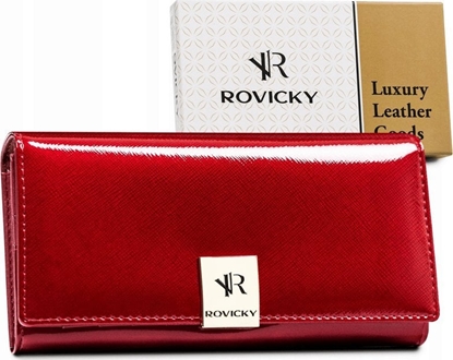 Изображение Rovicky Duy, pojemny portfel damski ze skóry lakierowanej na zatrzask  Rovicky