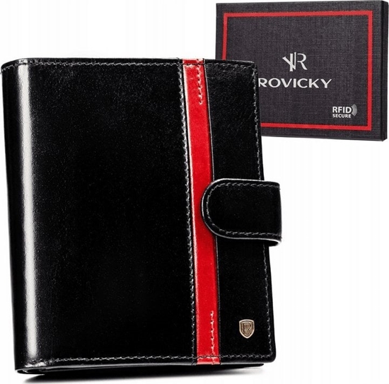 Изображение Rovicky Duy, skórzany portfel mski z systemem RFID zapinany na zatrzask - Rovicky NoSize