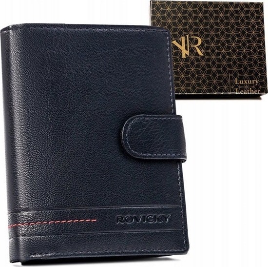 Изображение Rovicky Klasyczny, Skórzany Portfel Mski Na Zatrzask
