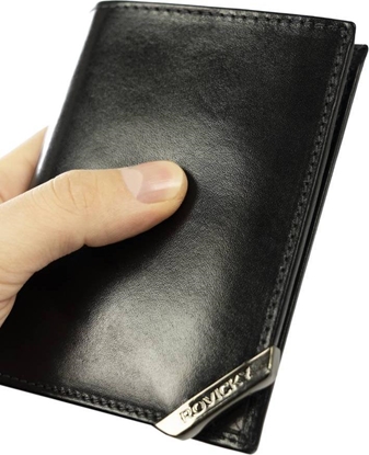 Attēls no Rovicky Pionowy portfel mski ze srebrnym akcentem NoSize