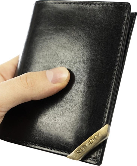 Picture of Rovicky Pionowy portfel mski ze zotym akcentem NoSize