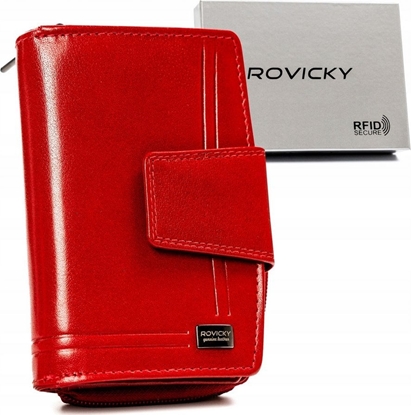 Изображение Rovicky Portfel Damski Ze Skóry Naturalnej Zamykany Na Zamek I Zatrzask