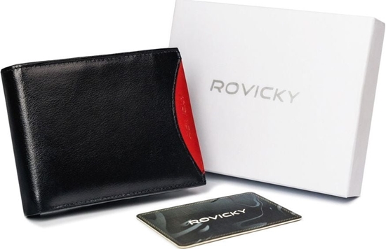 Изображение Rovicky Portfel mski z naturalnej skóry licowej z wyjmowanym etui na karty Rovicky Nie dotyczy